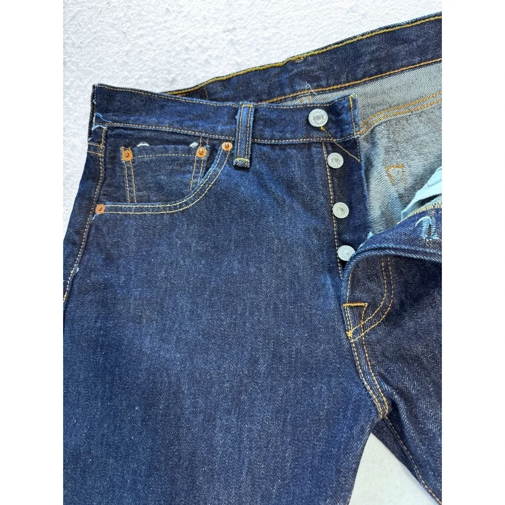 Levi's 501 30x32 Button Fly Men's Original Fit Jeans Dark Blue Indigo Wash